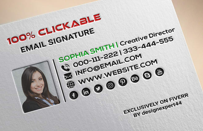 I will do clickable html email signature within 2hrs