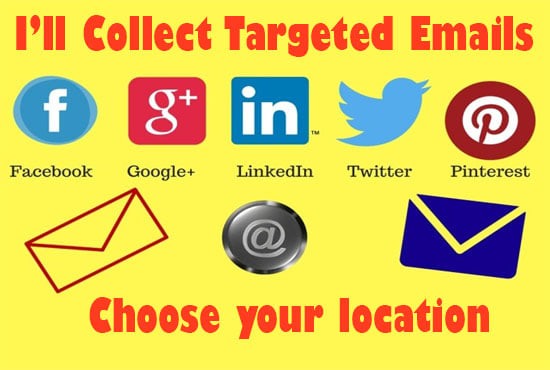 I will do emails scraping target location from fb, instagram and linkedin