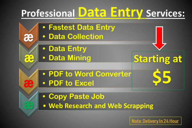 I will do fastest data entry, web research, data collect, pdf to word converter