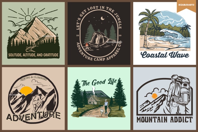 I will do hand drawn vintage illustration for your brand