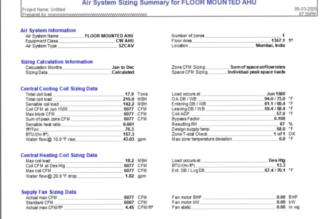 I will do hvac heat load calculation on hap software