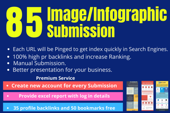 I will do image or infographic submission on high PR submission sites