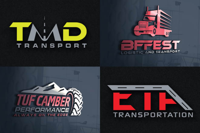 I will do logistic transport trucking transportation logo