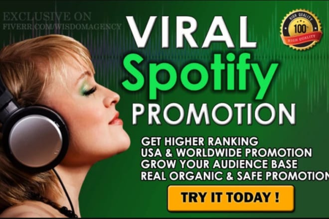 I will do massive spotify music promotion, spotify album promotion