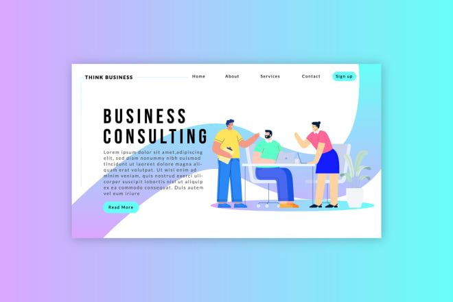 I will do nice and clean landing page header UI design
