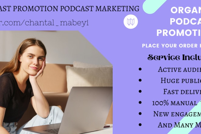 I will do organic podcast promotion organic marketing