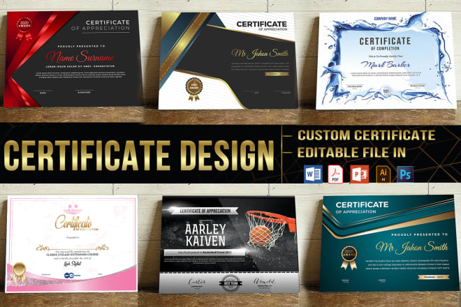 I will do professional and custom certificate design