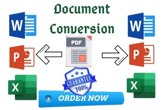 I will do typing and convert pdf to xlsx or word and vice versa