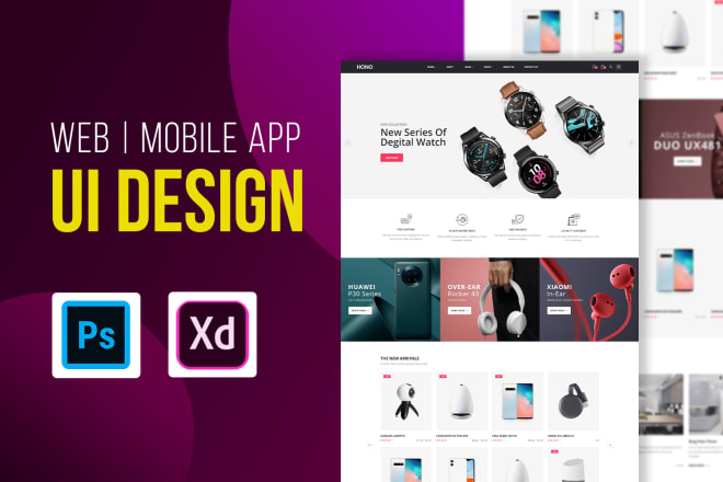 I will do website UI design in adobe xd