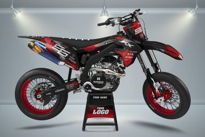 I will doing mockup render 3d decals mx motocross supermoto enduro