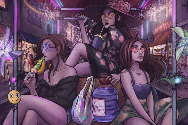 I will draw a comic style illustration