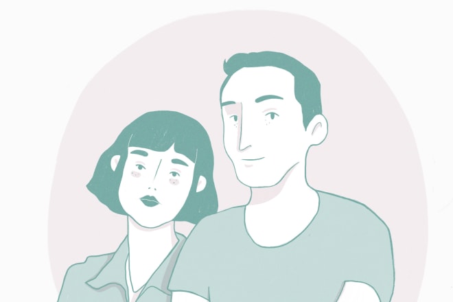 I will draw a custom couple portrait