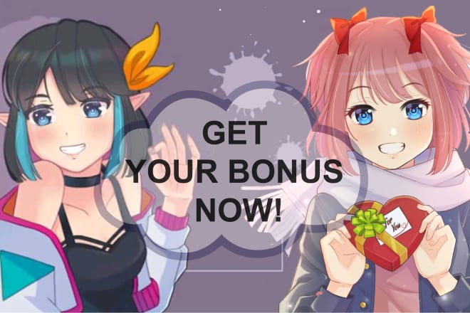 I will draw a cute anime girl and boy or custom anime art for you