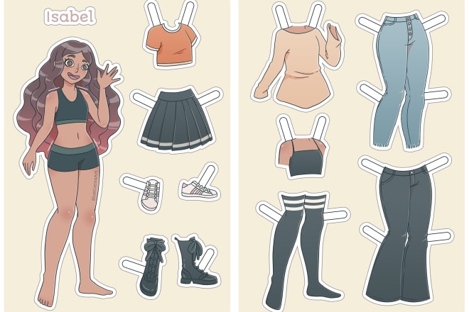 I will draw a paper dress up doll