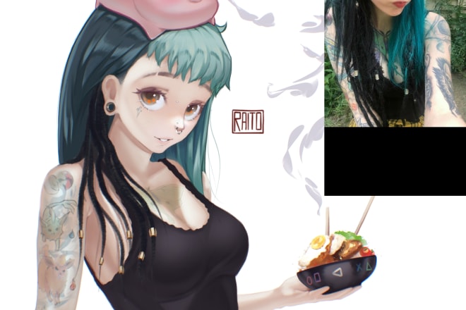 I will draw anime manga portrait from your photo