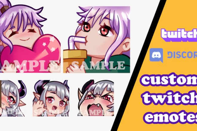 I will draw custom twitch and discord emotes