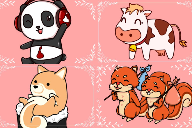 I will draw cute animal design drawing kawaii