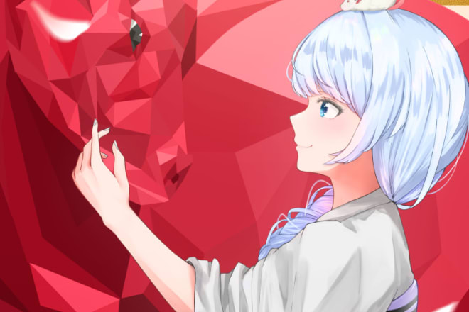 I will draw japanese anime style character by process