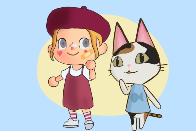 I will draw you or your pet as an animal crossing character