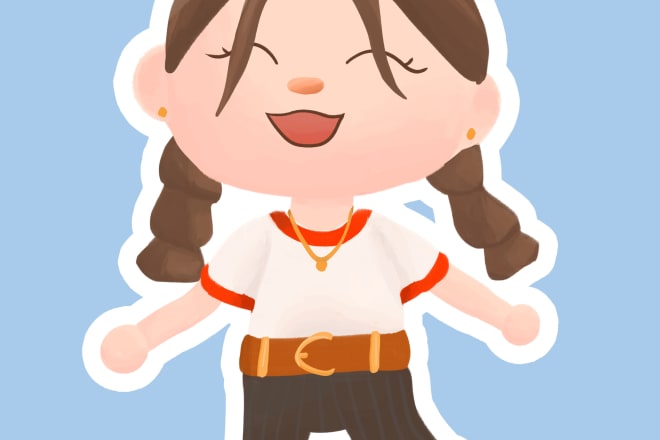 I will draw you or your pet in an animal crossing art style