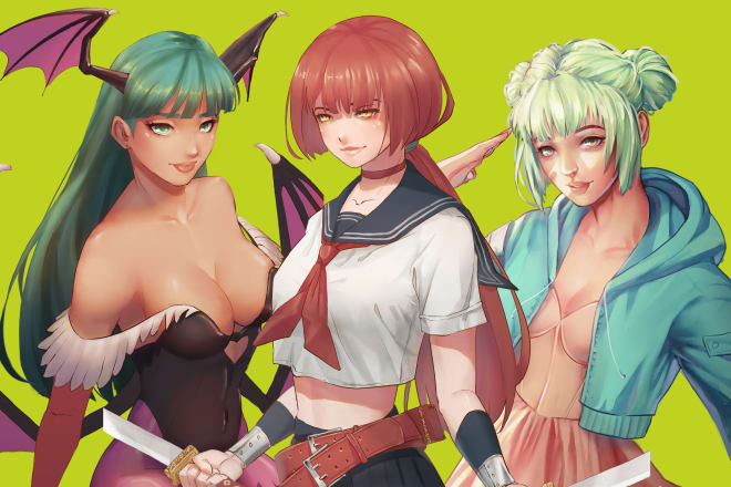 I will draw your characters in anime