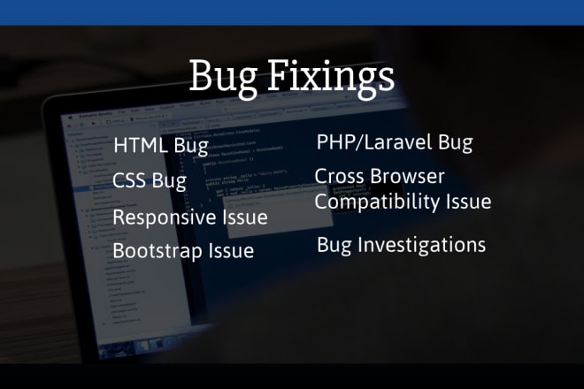 I will fix laravel, html, css, bootstrap issues