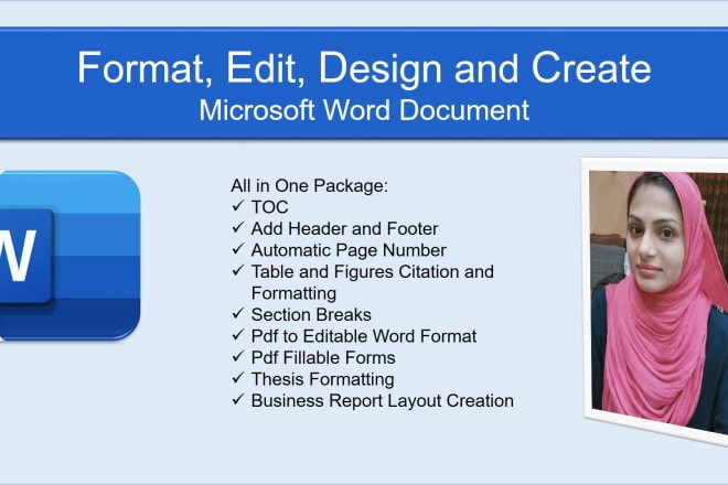 I will format, edit, design, create microsoft word document