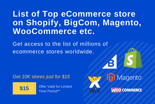 I will give user list of magento, bigcommerce, shopify, prestashop