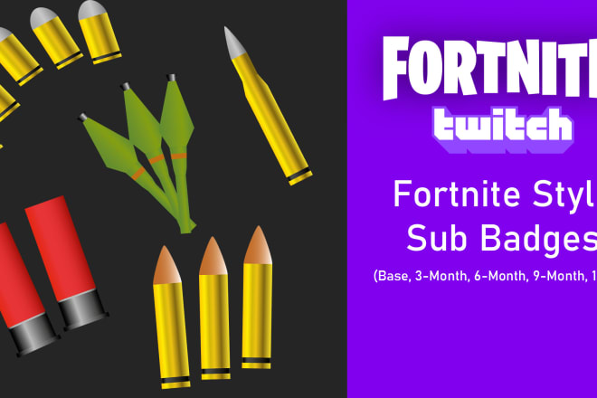 I will give you 5 fortnite style twitch sub or bit badges