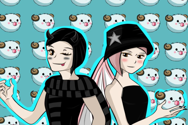 I will illustrate a custom couple portrait for you