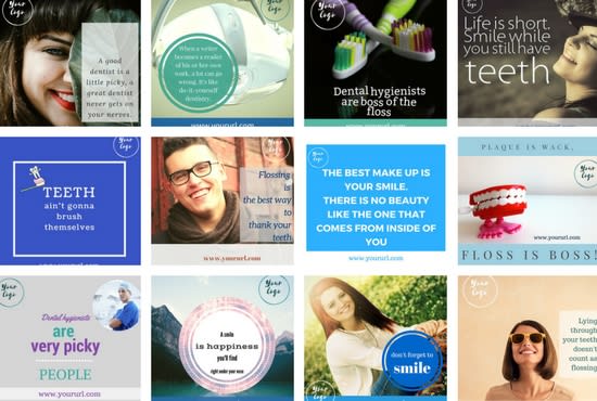 I will make 100 dental memes quotes with logo url dentist
