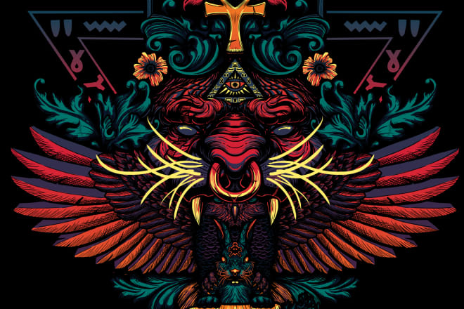 I will make a custom psychedelic illustration and merch