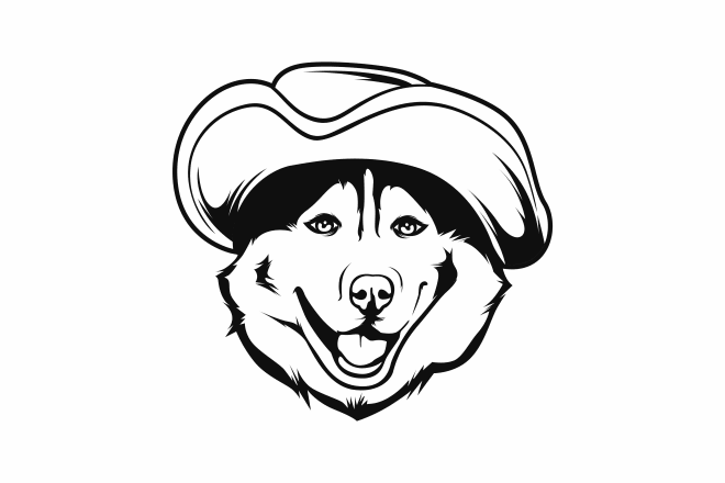 I will make a vector line art black and white for your pet