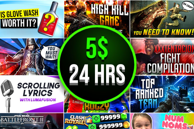 I will make amazing youtube thumbnail