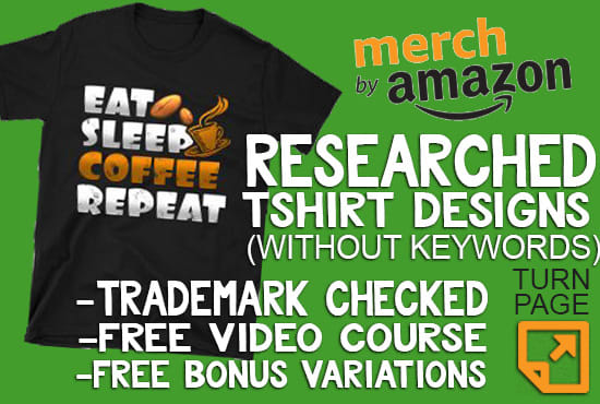 I will make fast quality merch by amazon t shirts designs