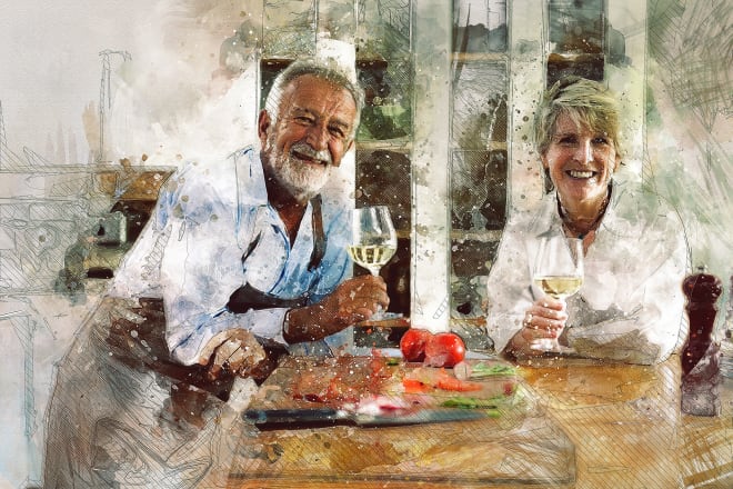 I will make your custom couple portrait painting from photo
