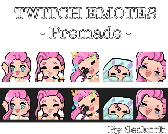 I will premade 5 seraphine from lol emotes for twitch