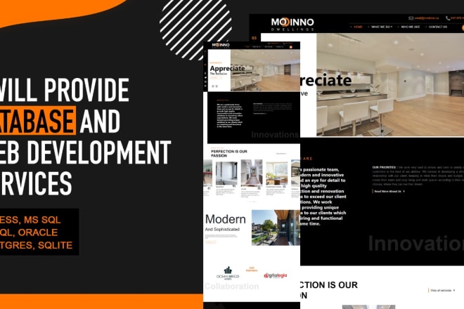 I will provide database and web development services