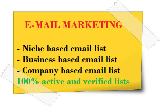 I will provide email list by niche and location