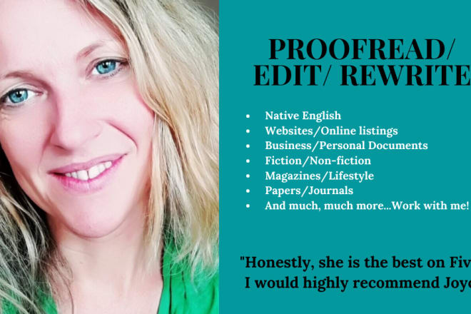 I will provide native english high quality proofreading and editing