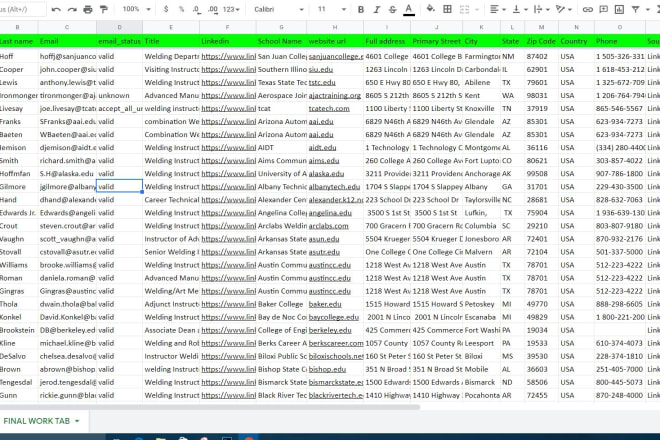I will provide you business email list and company info