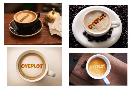 I will put text or logo on 5 amazing coffee latte art in 1 day