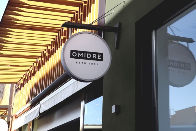 I will put your logo on a shop facade city sign