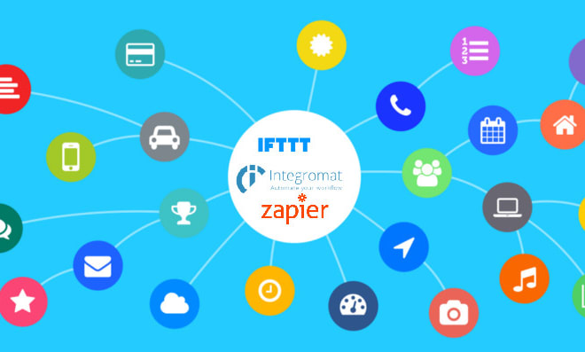 I will set up your zapier zaps and integromat scenarios