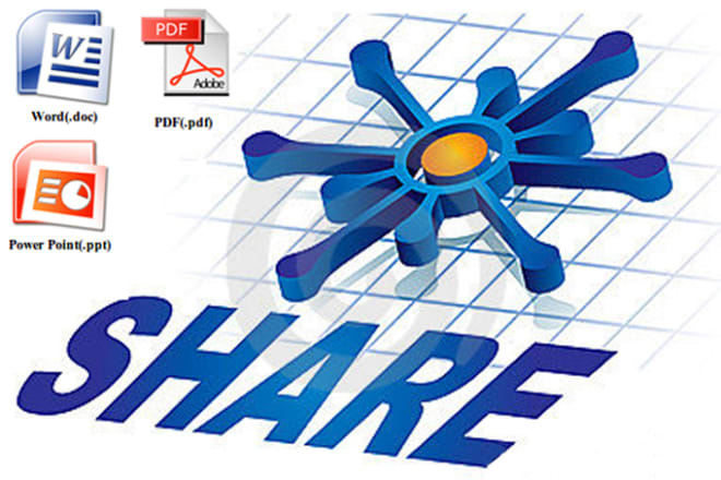 I will share Pdf, Doc or Ppt file to 10 document sharing sites, manually