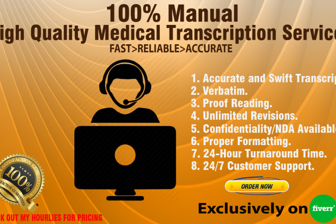 I will transcribe medical audio video with professional quality