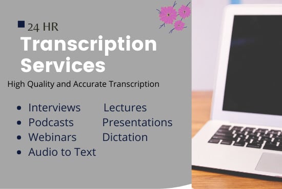 I will transcribe your audio or video files to text