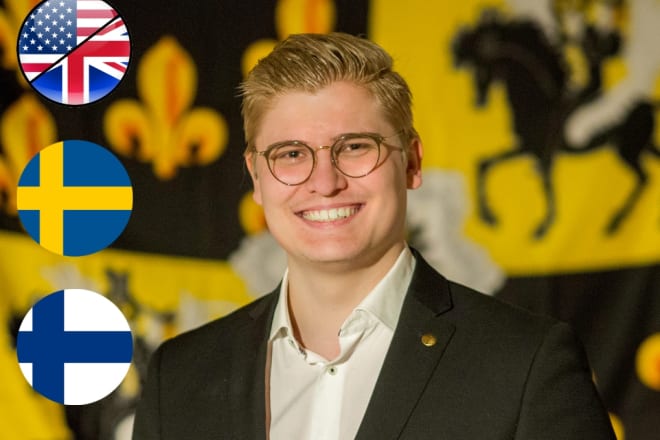 I will translate english, swedish and finnish into professional writing