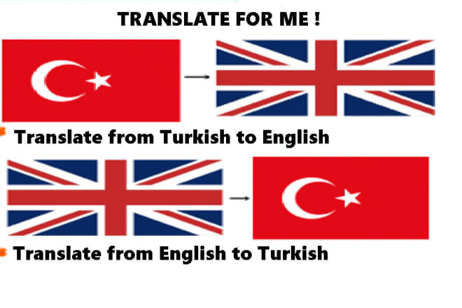 I will translate english to turkish or turkish to english