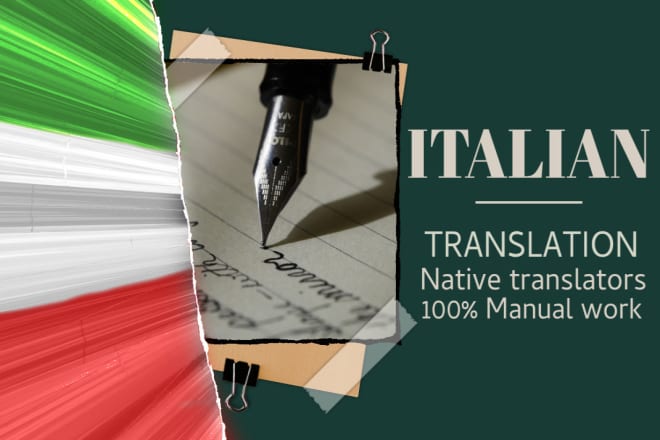 I will translate from any language to italian